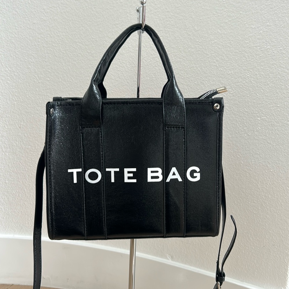 Black Crossbody Tote Bag